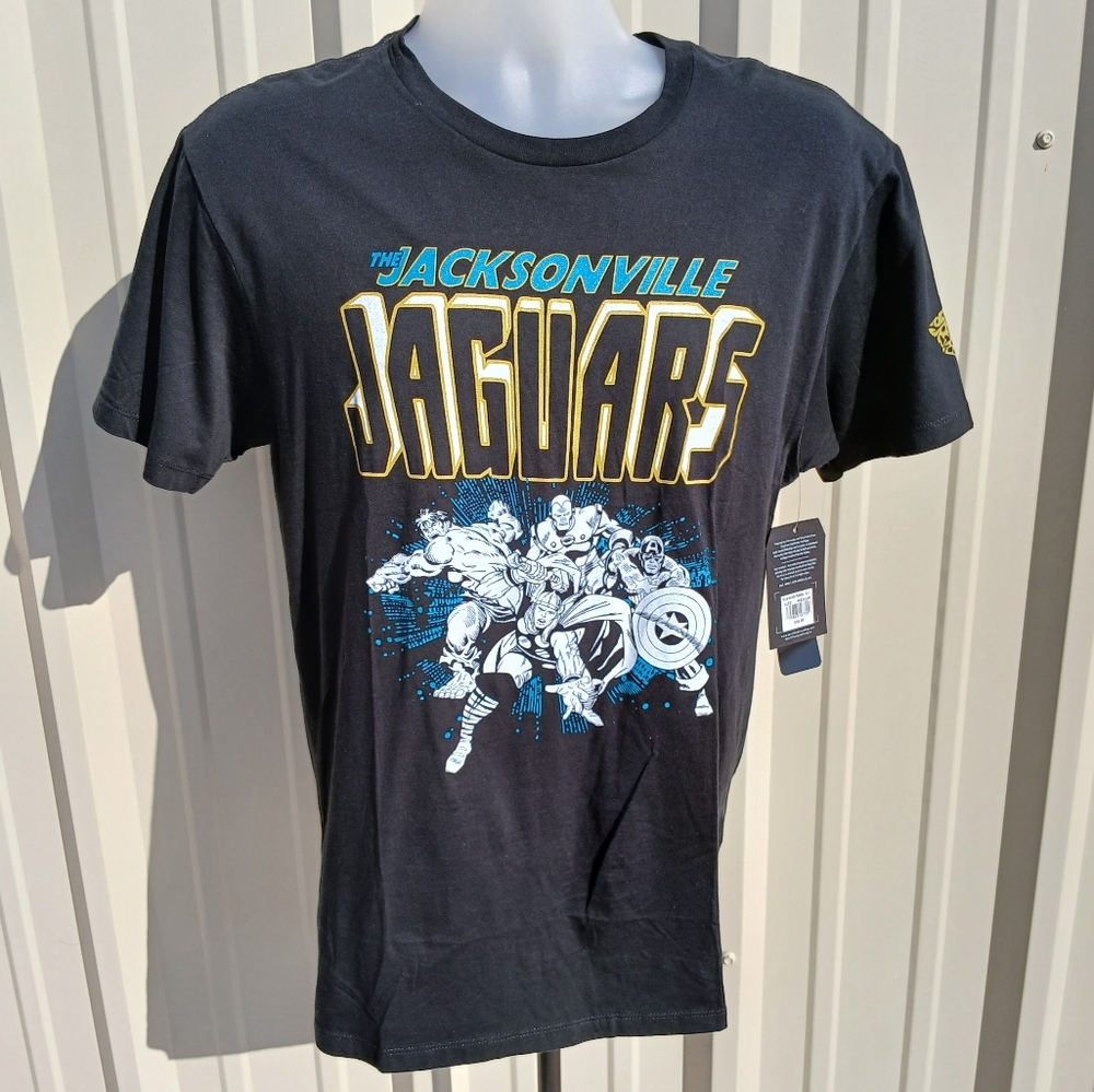 New with tags MARVEL×JUNKFOOD JACKSONVILLE JAGUARS T shirt size Medium